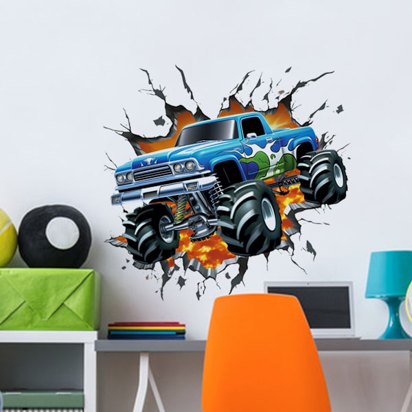 【BEMS】3D Racingbil Veggdekor Biler Gutterom Veggdekor Barn Seng