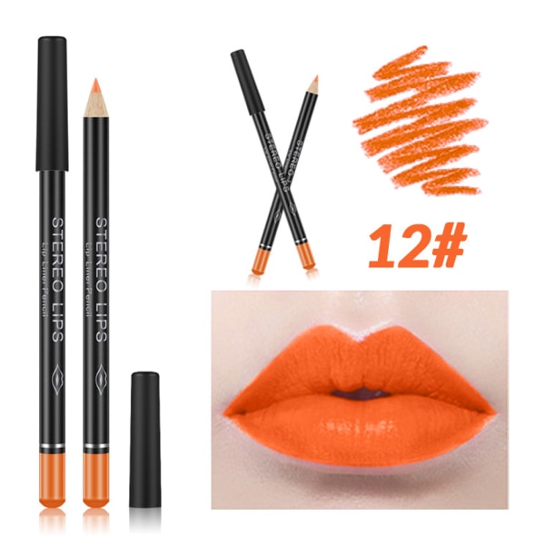 Vibely 12kpl Lipliner vedenpitävä mattahuultenrajaus Pencil huulimeikki kosmeettinen kynäsarja++/