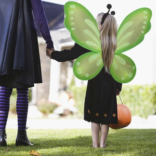 TIMH Butterfly Fairy rekvisita med elastiska axelband för fekostymer Princess Party Favor