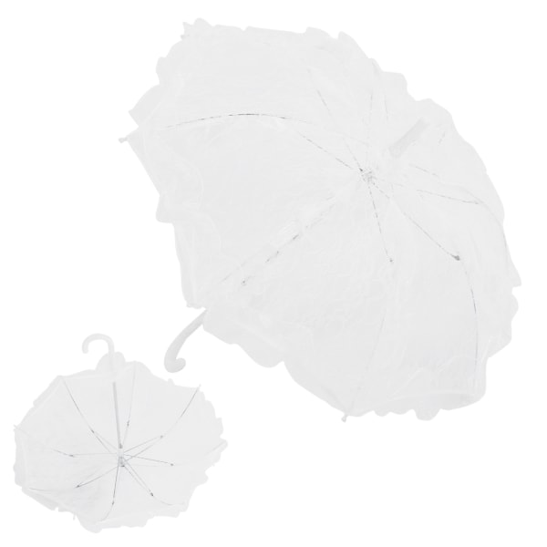 Hvit mini brudeblonde paraply Parasoll Bryllupsutstyr Bankett Scenefotografering Prop/