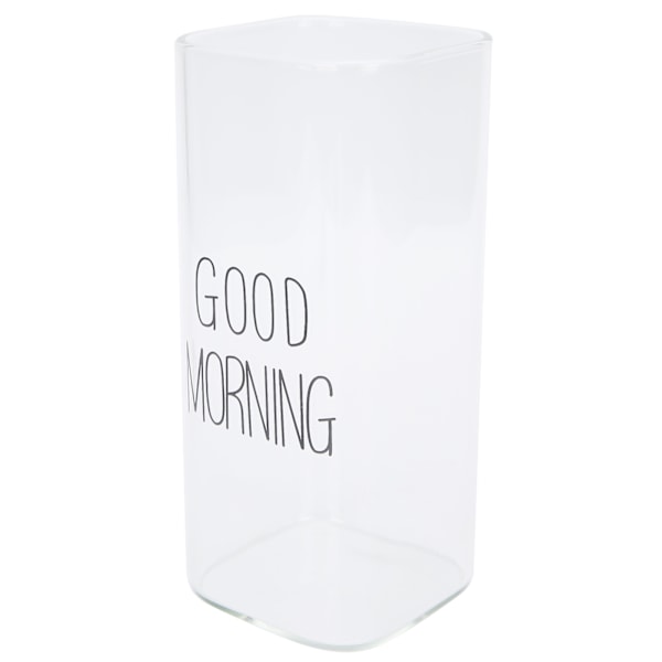 Innovativ Transparent Glas Kaffeekop Te Drikkeglas 400ml - Sort Etiket