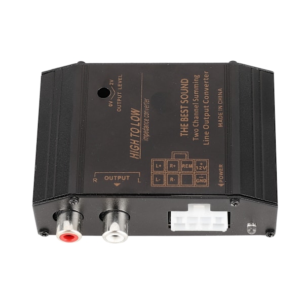 12V bilstereohögtalare Hög till låg nivå omvandlare Adapterkontakt RCA-port Antiinterferens