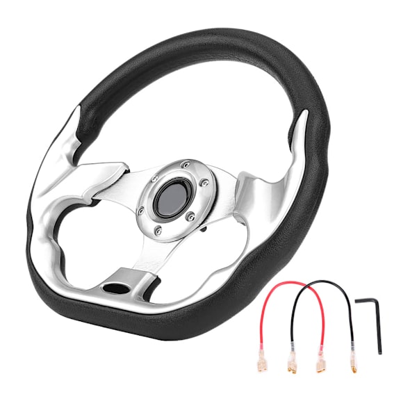 320mm Senaste kolfiber racing styrmodifiering Mini drifting ratt (Silver)