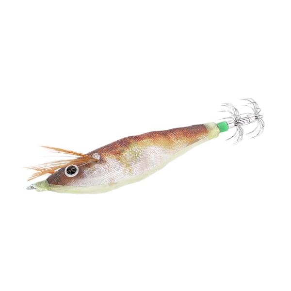 Fishing Squid Jigs Bait Squid Jig Hook Hard Fishing Lure with Luminous Effect for Ocean Boat River Pond FishingBrown