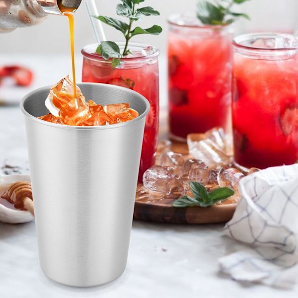 Bærbar kopp i rustfritt stål, 500 ml, for camping, piknik, te, vann, drikkevarer, juice, øl
