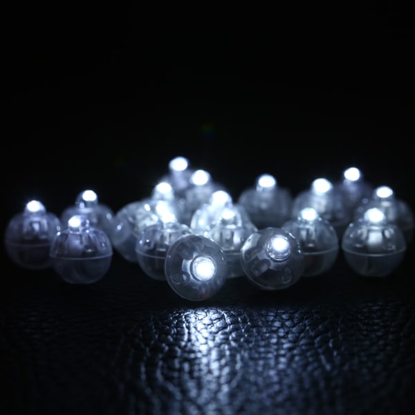 100 Stk/lot Rund Flash Ball Lamper Ballonglys Hjem Jul Bryllupsfest Dekor Hvit/