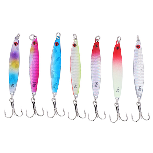 7 stk Mini Fiskeformet Hard Lure Bait med Kroker Fiskeutstyr