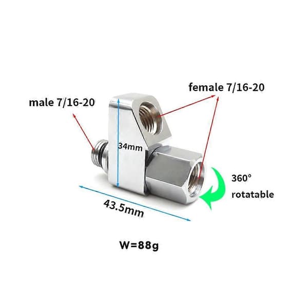 Rustfrit stål Splitter Dykkeregulator Rotation Justerbare Slangeadaptere til Teknisk Dykning[BEMS] Hopea