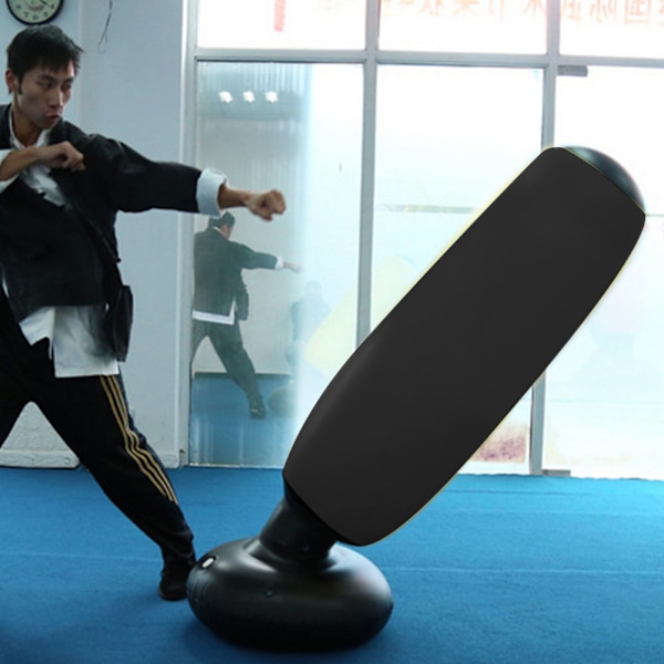 PVC 160cm Fitness Slagpose Til Voksne Og Børn Oppustelig Kolonne Tumbler Punching Bag (sort)