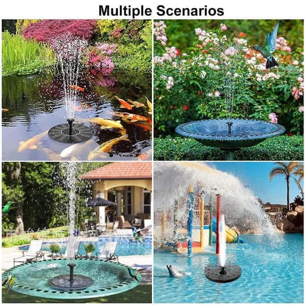 Polykrystallinsk solpanelfontæne udendørs pool flydende springvand fuglebad springvand terrasse have [BEMS]