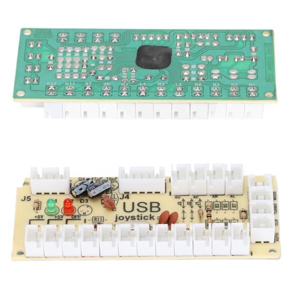 USB-koder uten forsinkelse, arkadespillkontroller kompatibel med PC MAME Raspberry Pi Retro dobbel joystick-knapp