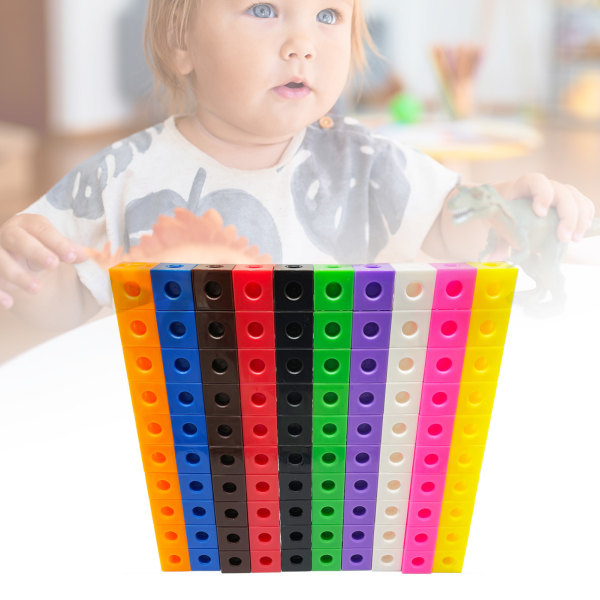 100 STK byggekloss lekekube pedagogisk hjerneutvikling Glatte hjørner Gjenbrukbare for barnehage