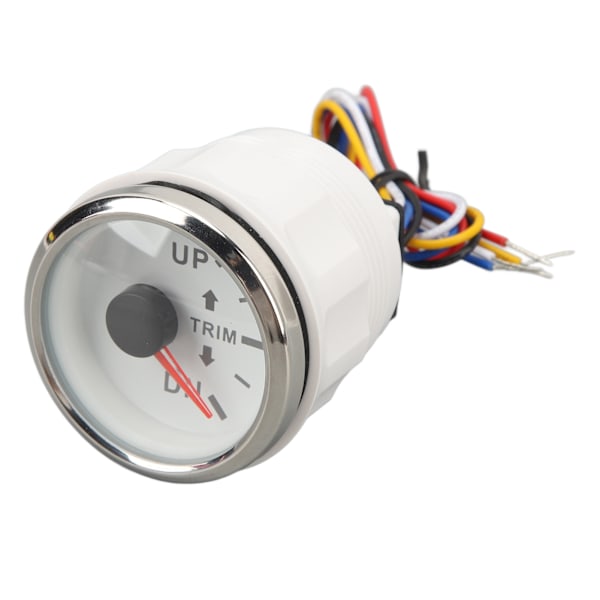 52MM veneen trimmin mittari ruostumaton teräs DC9 - 32V UP DN merenkulun trimmitasapainomittari jahdeille Veneet Valkoinen kellotaulu hopeakehyksellä