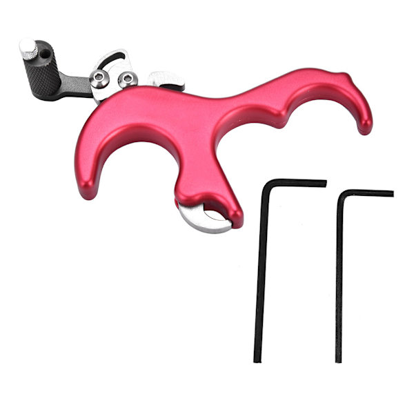 Bueskydningsudløsningshjælpemidler 3-fingers greb Tommel Caliper Trigger til Compound Bow Tilbehør (Rød)
