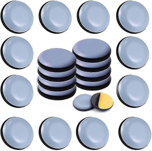 Uni-Fine 24 stk Teflon møbelglidere 20 mm (runde) - Møbelglidere - PTFE-glidere Selvklebende Teflon Møbelglidere for stol[BEMS]