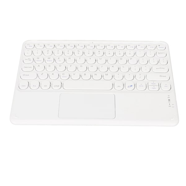 Trådløst Bluetooth-tastatur med runde tastlokk, ergonomisk design, smart berøring, ultratynn, hvit, 10 tommer