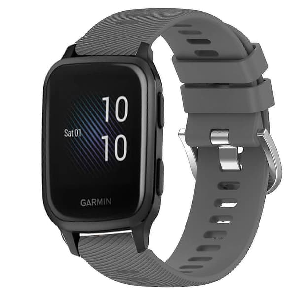 Garmin Venu SQ-kompatibel blød silikoneurrem Dark Grey