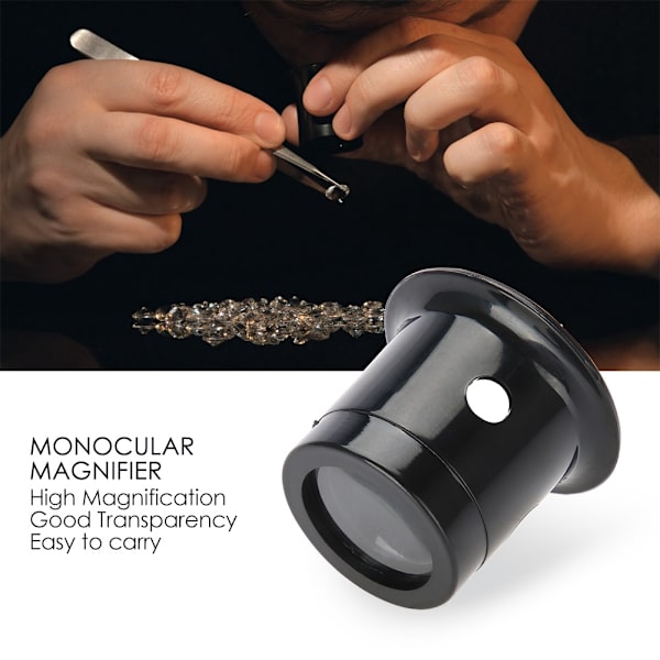Portabel Monokulär Förstoringsglas Förstoringsglas Klocka Smycken Reparationsverktyg Loupe-lins (10X)