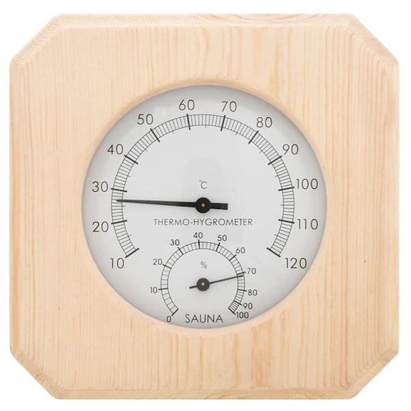 【BEMS】vidaXL 2-in-1 Sauna Thermometer and Hygrometer Sand Timer Set Solid Pine Wood 550