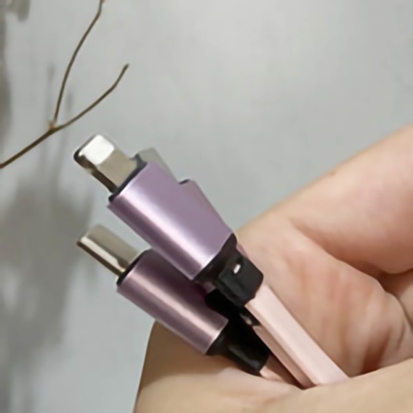 3 i 1 Oplader Datakabel Type C til IOS til Android Adapter Udtrækkelig Hurtigopladning Multifunktion Bærbar Type 8