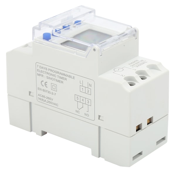 Digital Analog Timer Switch DIN Skinne Stor Skærm Display Programmerbar 85‑265V 16A