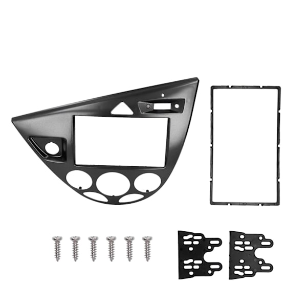 2DIN Lyd CD DVD Panel Instrumentbræt Dekoration Plug and Play Udskiftning til Focus 1998‑2006 Sort