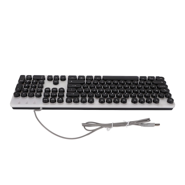 Mekanisk Gaming Tastatur RBG Bakgrunnsbelyst USB 104 Taster Kablet Retro Punk Datamaskintastatur for Laptop Svart