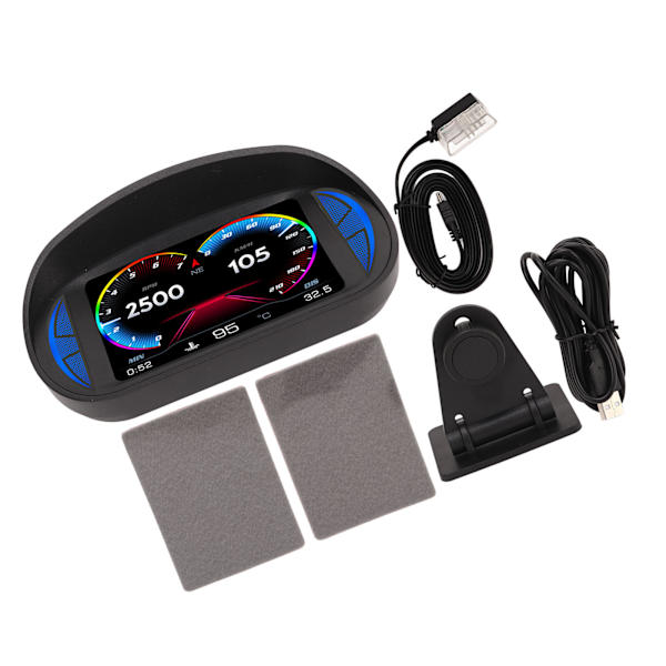 Auton HUD-näyttö OBD2 GPS-tila kaltevuusmittarilla Kompassi Nopeus RPM-varoitus Toiminto Universaali autoihin