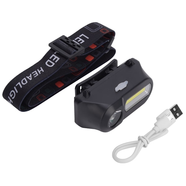 Multifunksjons USB-oppladbar hodelykt for utendørsaktiviteter