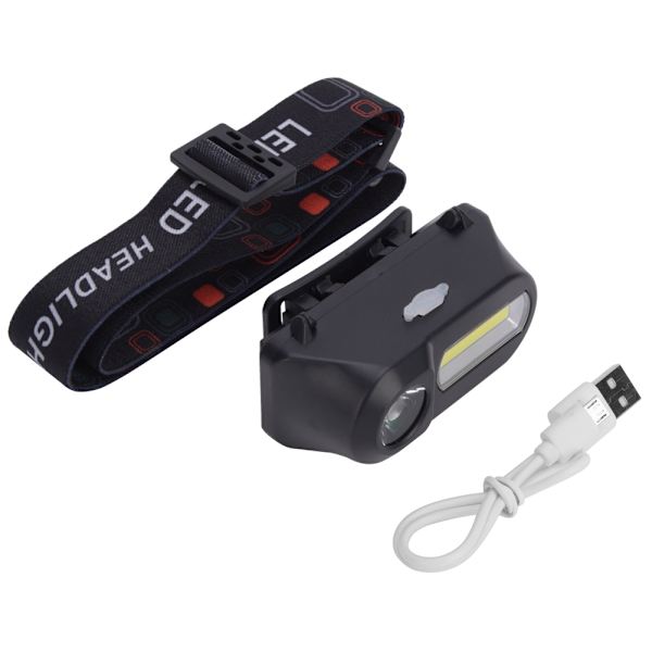 Multifunktionell USB-laddningsbar pannlampa för utomhusaktiviteter