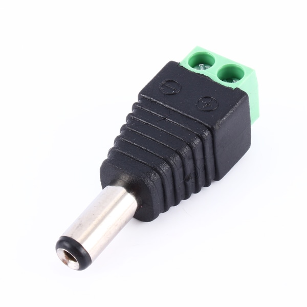 2,1 x 5,5 mm likestrøm hannplugg jack adapter koblingsplugg for CCTV LED-lys++