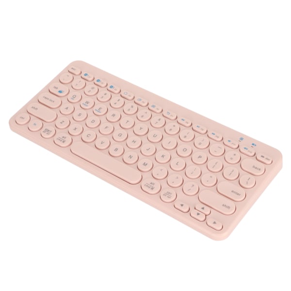 Langaton näppäimistö 78 näppäimellä, pyöreät näppäimet, ohut ja kompakti retro hiljainen Bluetooth-näppäimistö kotiin, toimistoon ja matkalle, vaaleanpunainen