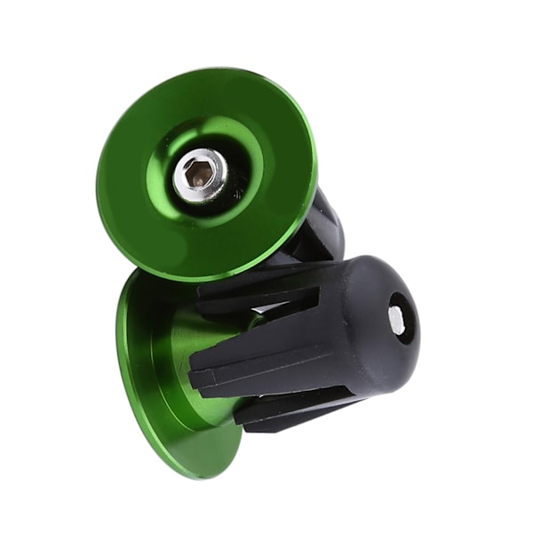 2 stk Fargerike Aluminium Sykkel Styrehåndtak Bar Grips End Plugs Caps (Grønn)