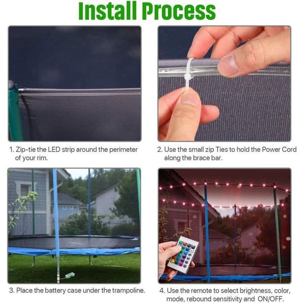 【BEMS】LED Trampoline Lighting, Remote Controlled LED Lighting Compatible with Trampoline, 16 Colors to Change