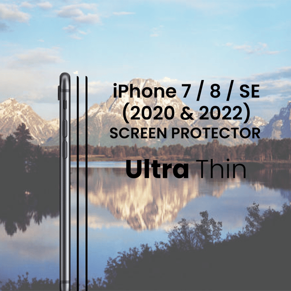 【BEMS】2 Pack Compatible with iPhone 7&8 SE (2020-2022) Black - Tempered Glass 9H - 3D