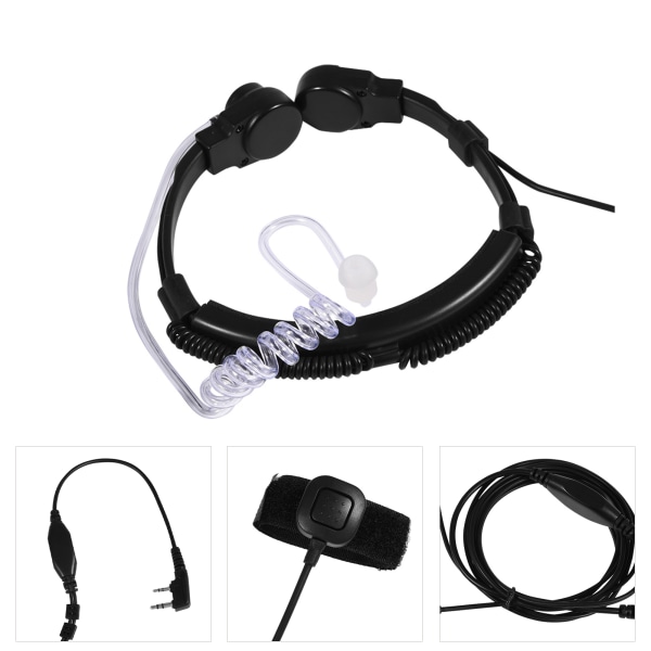 TIMH Throat Mic Headset Acoustic Tube Earpiece PTT för Baofeng UV5R 2-vägs Radio Walkie Talkie