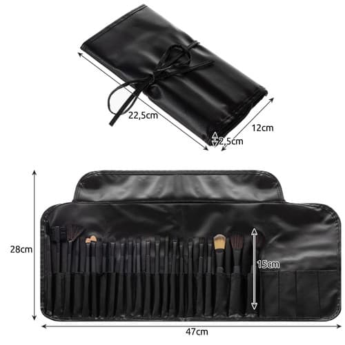 Professionelle makeupbørster | Makeupbørstesæt med 24 dele sorte [BEMS] black