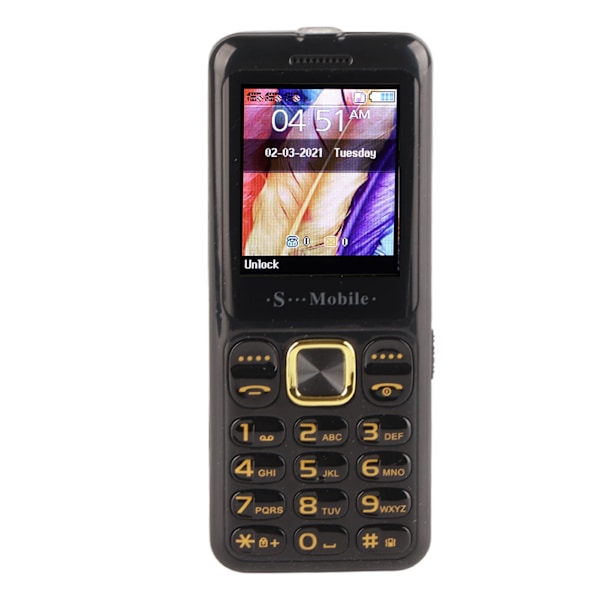 W23 Ultratunn 2G Mobiltelefon med Stora Knappar, Hög Volym, Låst, för Seniorer, 3 Kort 3 Standby, 100V‑240V Grön EU-kontakt