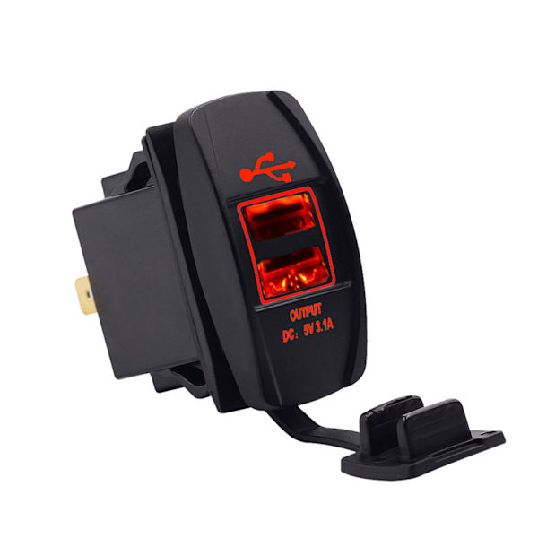5V 3.1A Kaksois-USB Auton Moottoripyörän Laturi Pistorasia Adapteri Virtapistoke