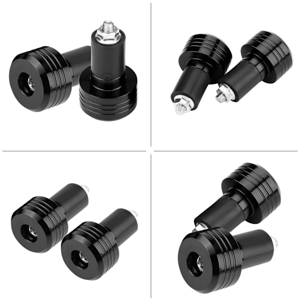 Ett par 22 mm Universal Motorcykelgrepp Styrändar Vikt Balansplugg Svart