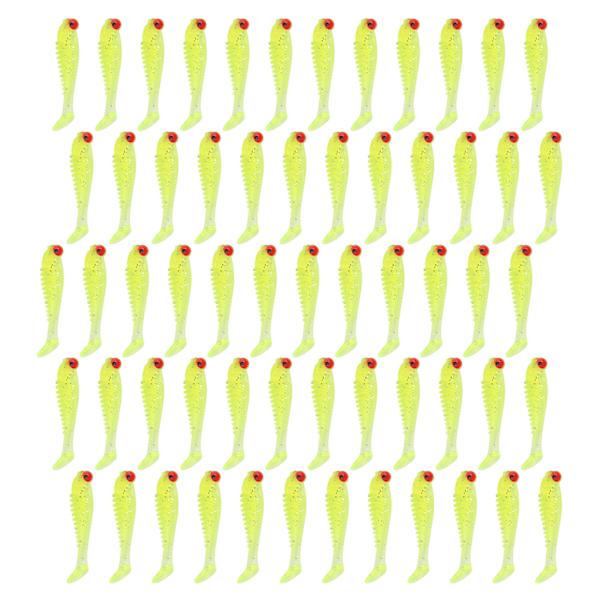 50 kpl/pussi keinotekoisia kalastusvieheit Pehmeät silikonisyötit Luonnolliset melapyrstöt Uintiviehe Vihreä