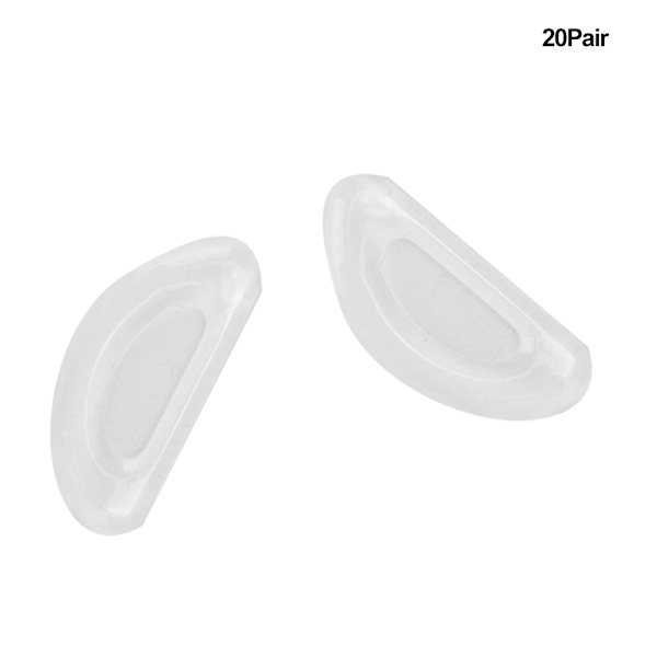 20 Par Mini Brilleglass Neseputer Silikon Sklisikre Neseputer for Briller Solbriller (Transparent hvit)
