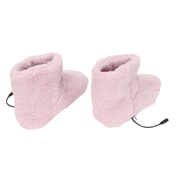 Opvarmet fodvarmer USB-opladning Blød afslappende elektrisk plysvarmesko til kold vinter Pink kvinder 35-39 ++/