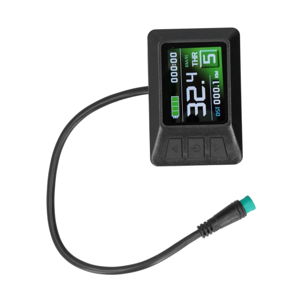 LCD7C Färgskärm Elcykel Batteri Display med Vattentät Kontakt (24V/36V/48V)