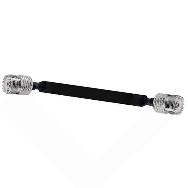 2 kpl 40 cm RF-koaksiaalikaapeli ikkunan/oven läpi litteä kaapeli, SO239 UHF-naaras-UHF-naaras, 50 ohmia