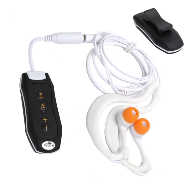 4GB IPX8 vedenpitävä FM-musiikkisoitin Kannettava sukellusurheilu MP3 kuulokkeilla ja Clip++