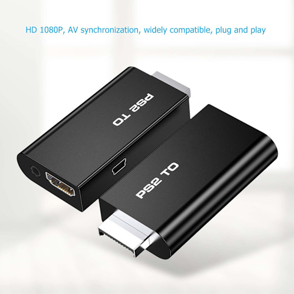 for PS2 til HD Multimedia Interface Konverter 1080P Plug and Play for PS2 Konverter Adapter for HD TV-er Monitorer Projektorer