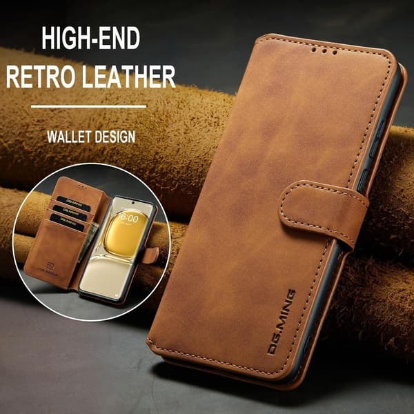 (Til Huawei P30 Pro) DG.MING Retro Læder Telefoncover med Kortplads blå