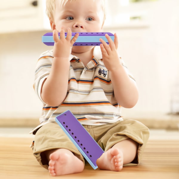 10-reikäinen hartsisuuelinten lasten leluhuuliharppu lapsille (violetti)//+