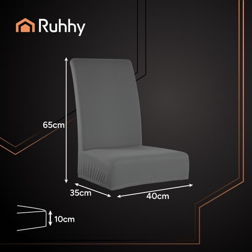 Tuolinpäällinen sametti / Tuolinpäällinen 6 kpl tummanharmaa Mörkgrå gray